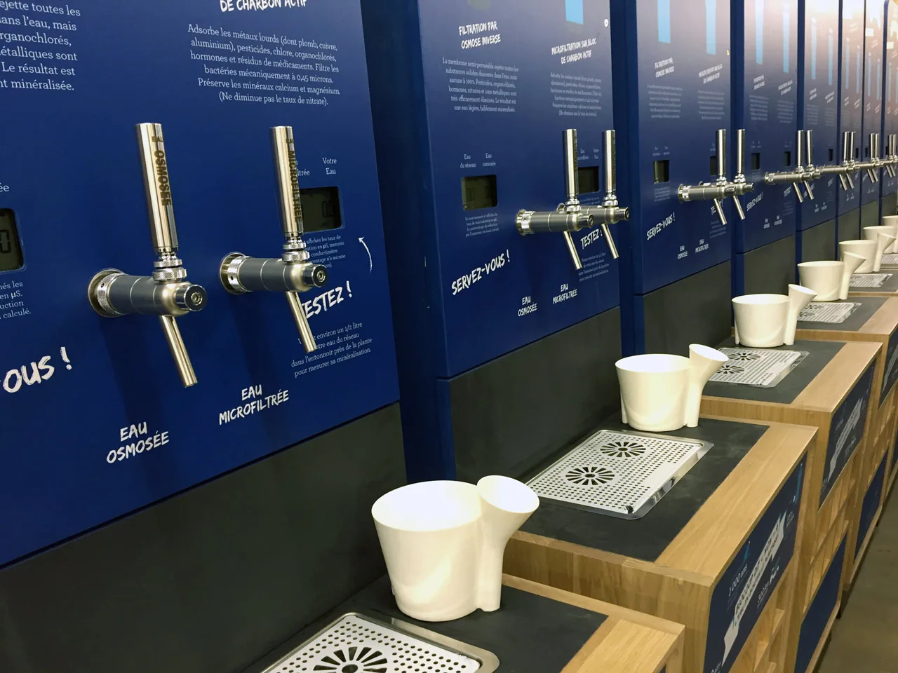 Détail des informations et du système de dégustation d’eau