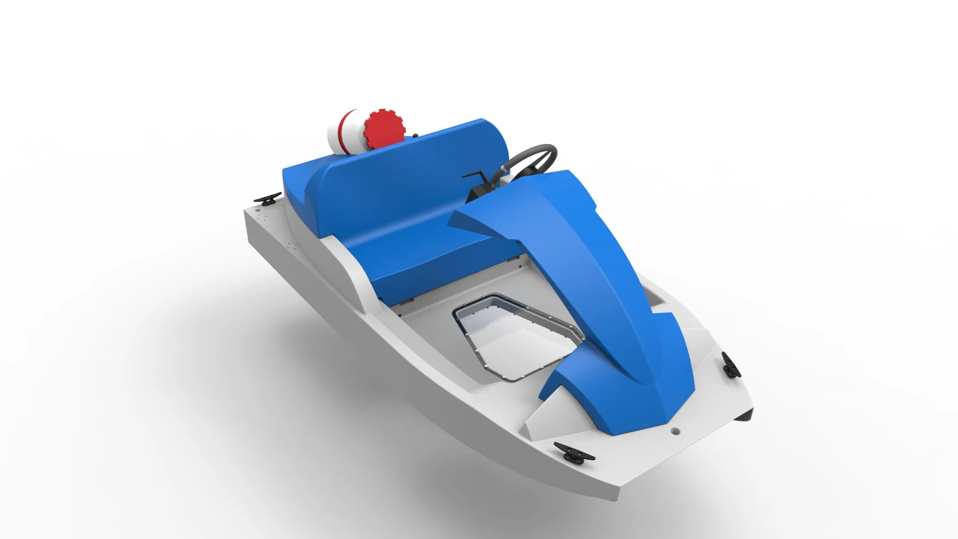 Vue de conception du catamaran électrique sans permis Gull-E