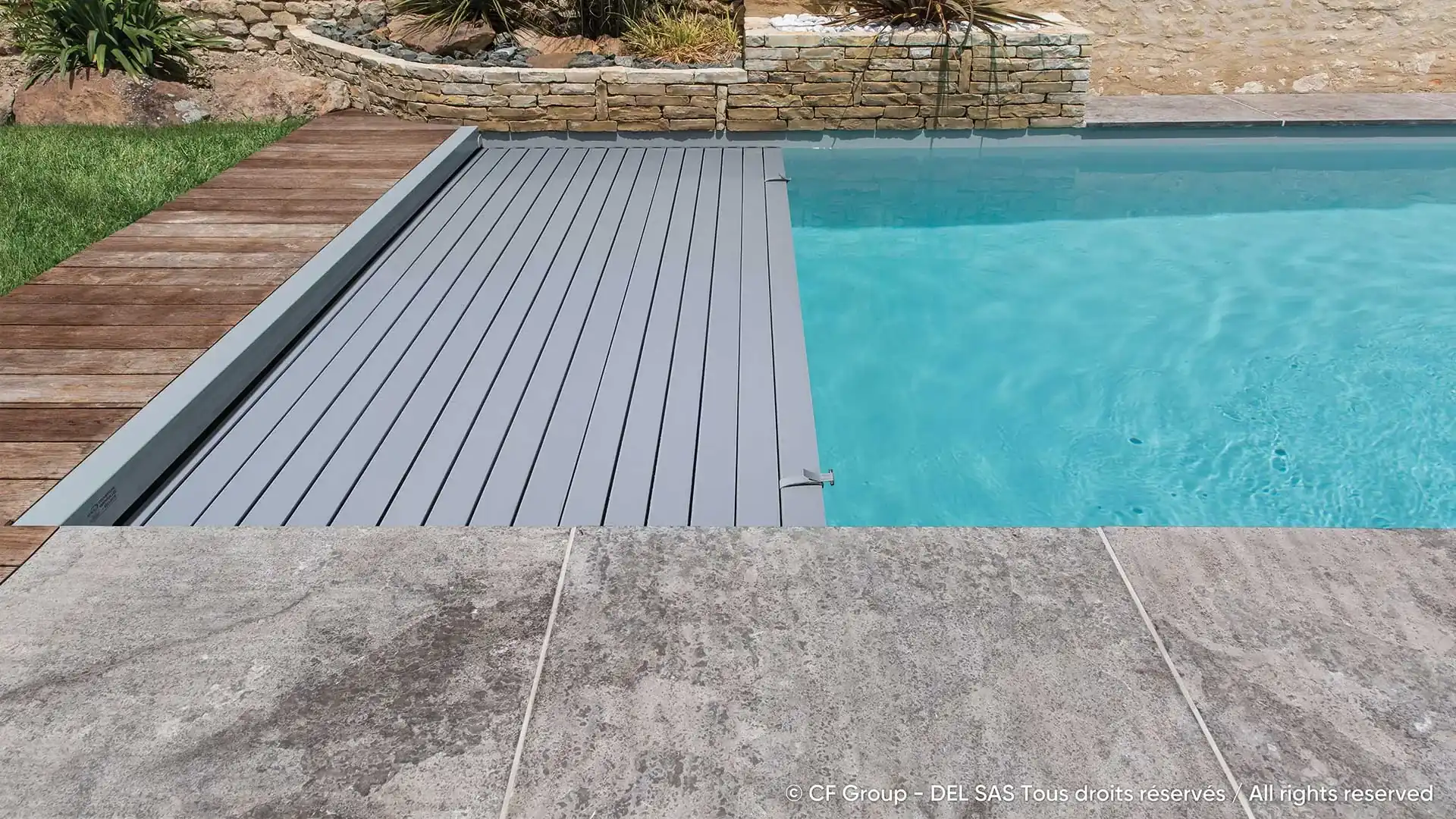 Assemblage modulaire de la couverture de piscine Lames 84