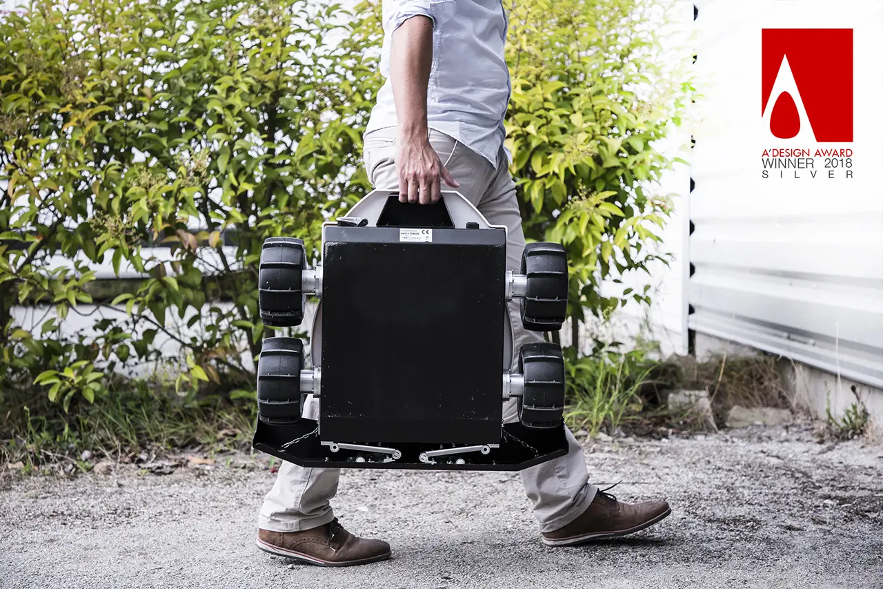 Prototype du robot avicole Spoutnic conçu par Desind