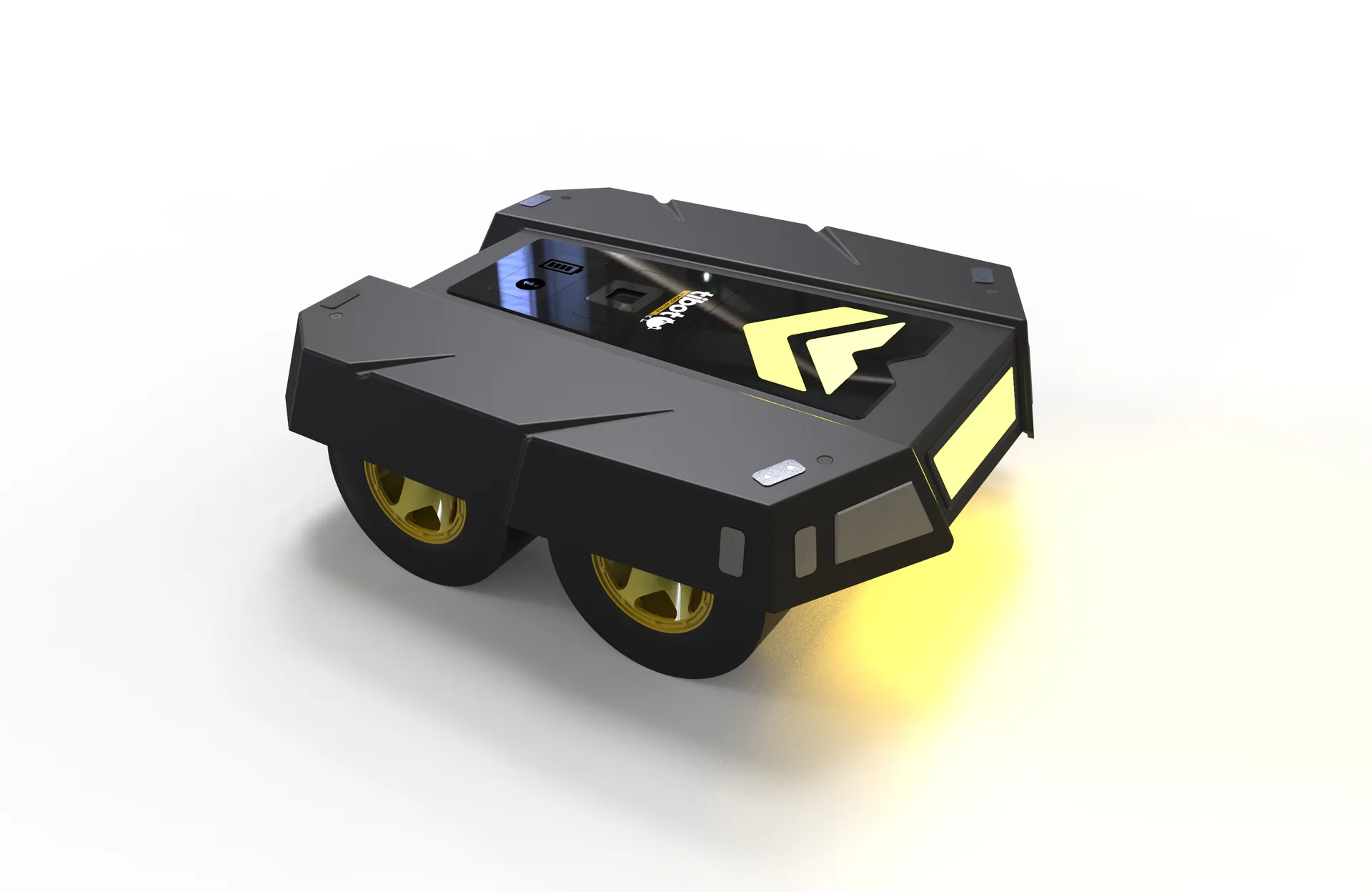 Détail du design industriel et des roues protégées de T-MOOV